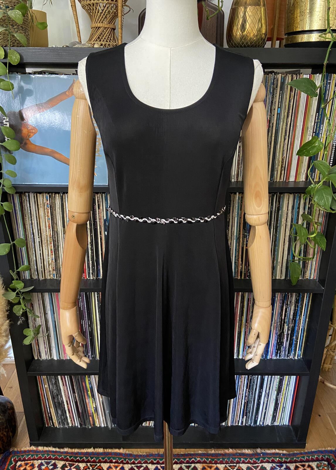 Vintage 1970s Black Mini Disco Dress