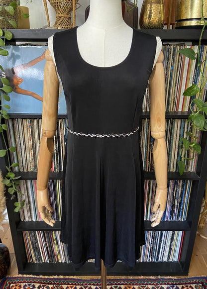 Vintage 1970s Black Mini Disco Dress