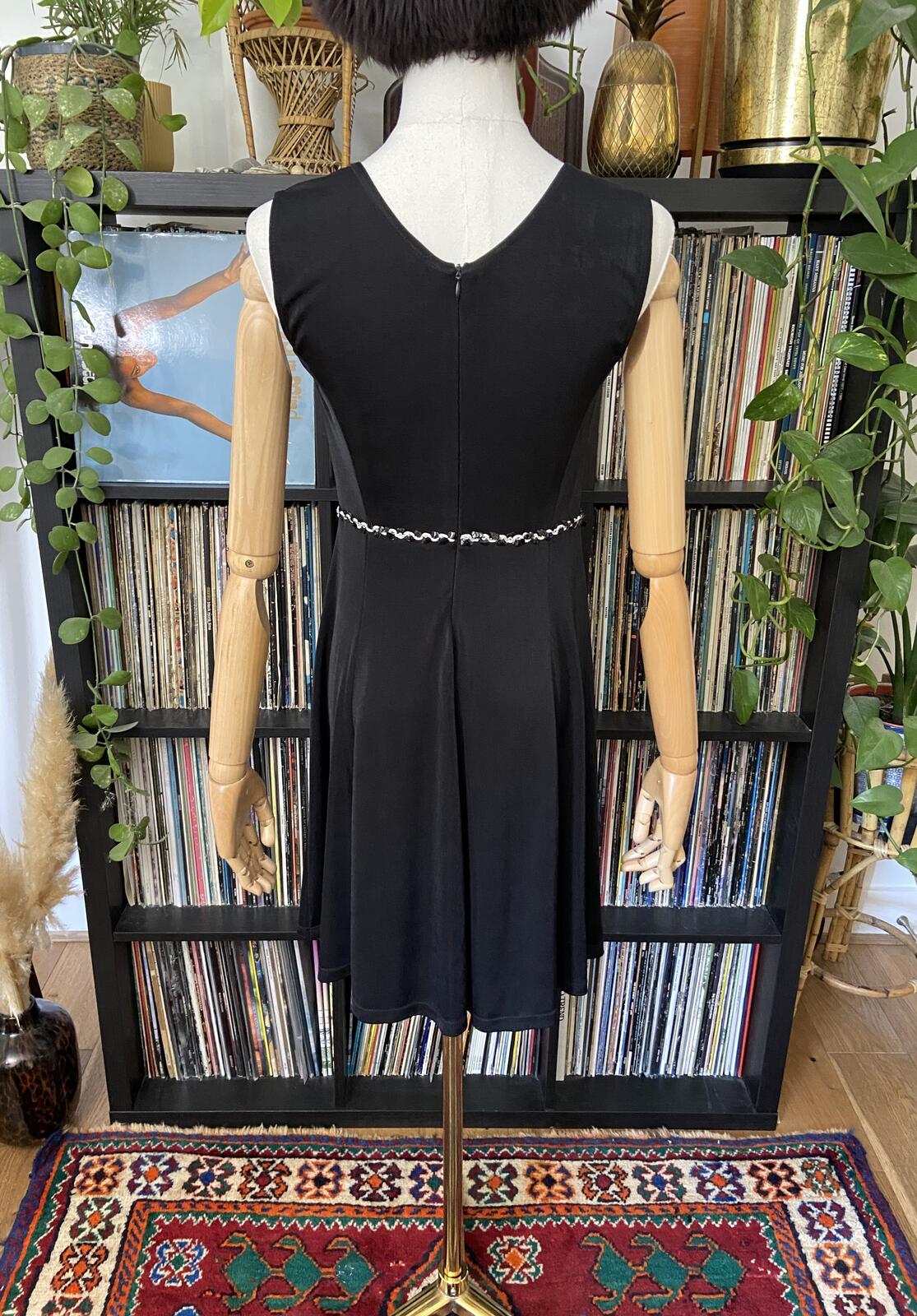 Vintage 1970s Black Mini Disco Dress