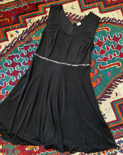 Vintage 1970s Black Mini Disco Dress