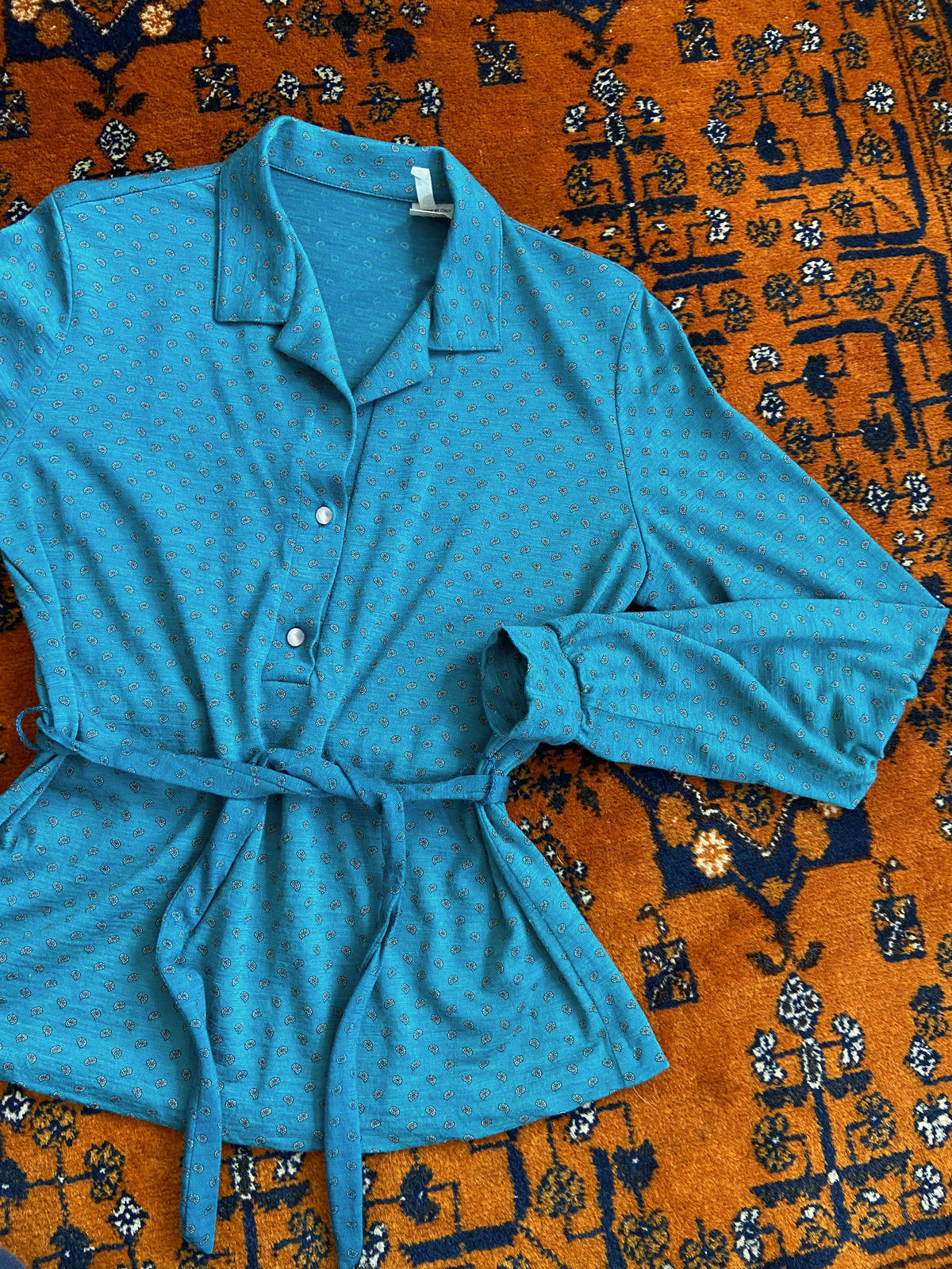 Vintage Italian Green Paisley Tie Top
