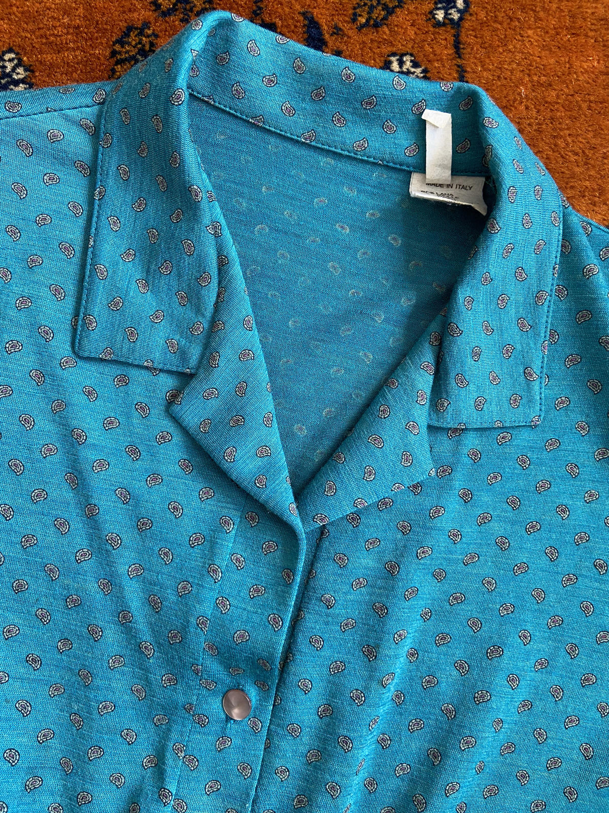 Vintage Italian Green Paisley Tie Top