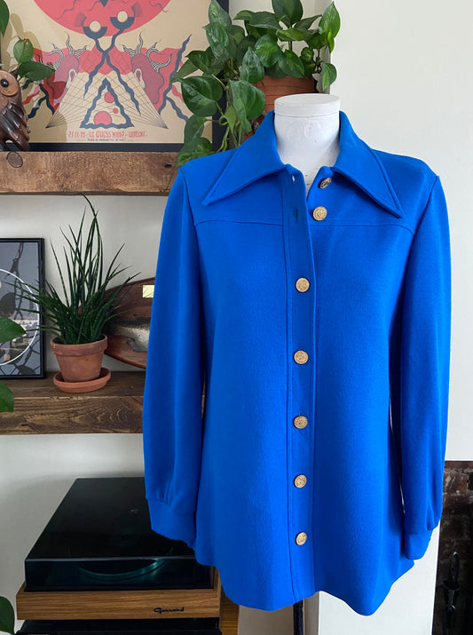 Vintage 1960s Electric Blue Light Jacket