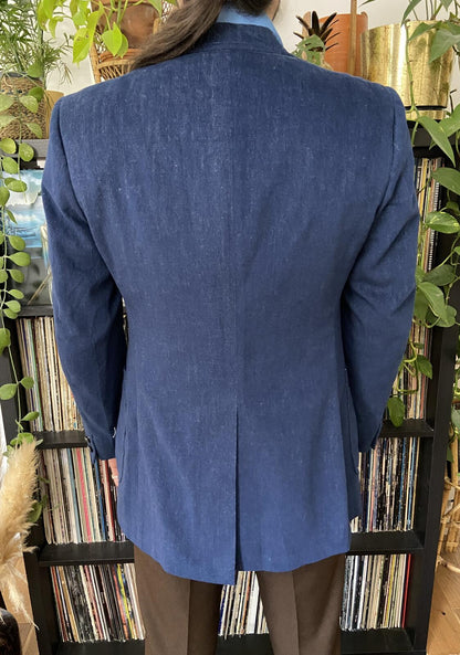 Vintage 1970s Navy Blazer Denim Jacket