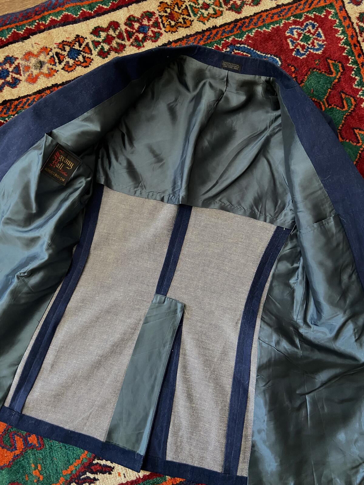 Vintage 1970s Navy Blazer Denim Jacket
