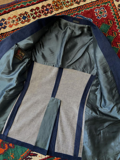 Vintage 1970s Navy Blazer Denim Jacket