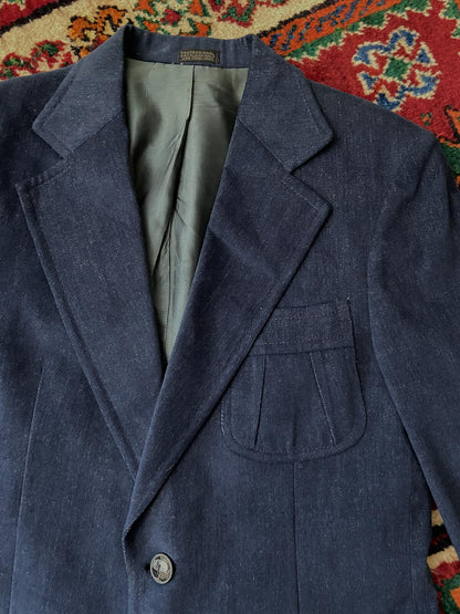 Vintage 1970s Navy Blazer Denim Jacket