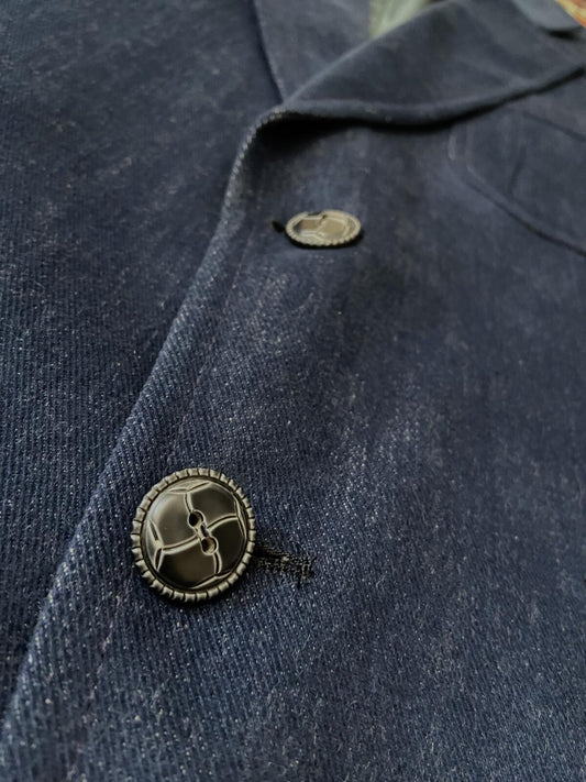 Vintage 1970s Navy Blazer Denim Jacket