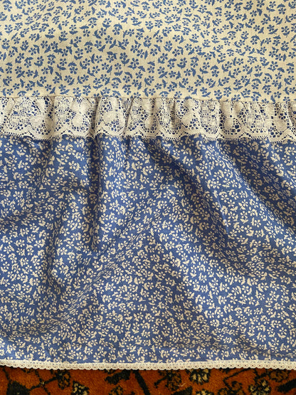Vintage 1970s Blue Floral Prairie Dress