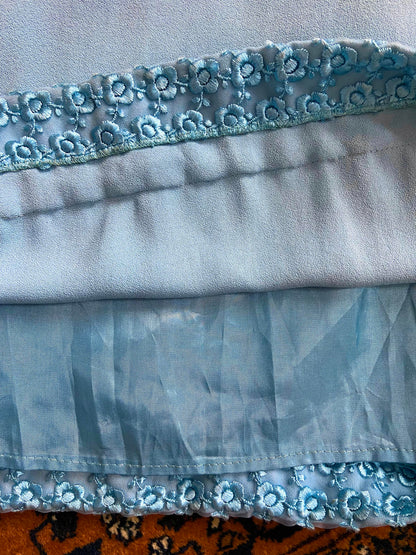 Vintage 1960s Blue Empire Waist Couture Dress