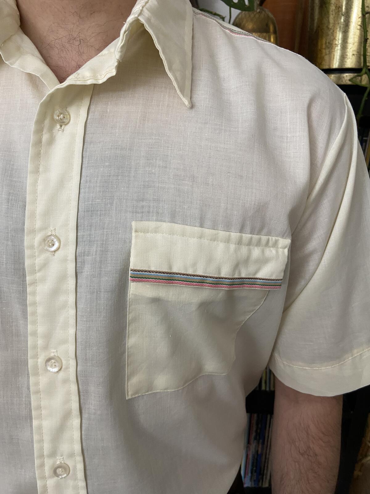 Vintage 1970s Cream Short Sleeved Shirt