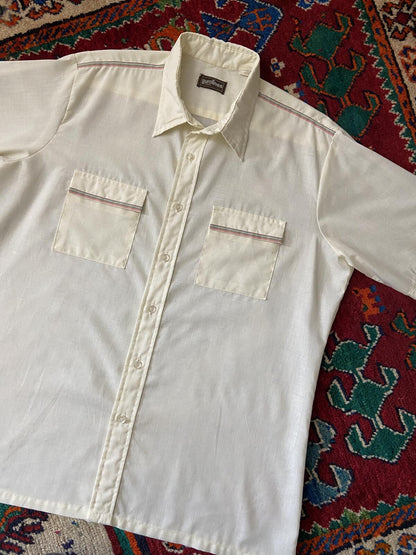 Vintage 1970s Cream Short Sleeved Shirt