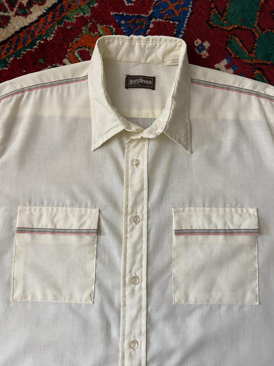 Vintage 1970s Cream Short Sleeved Shirt
