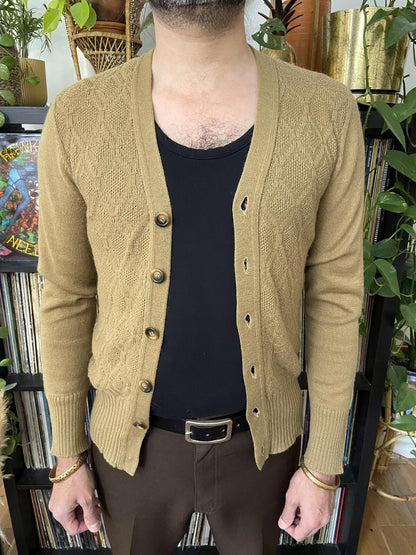 Vintage 1970s Tan Cardigan