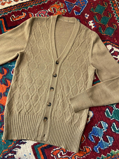 Vintage 1970s Tan Cardigan