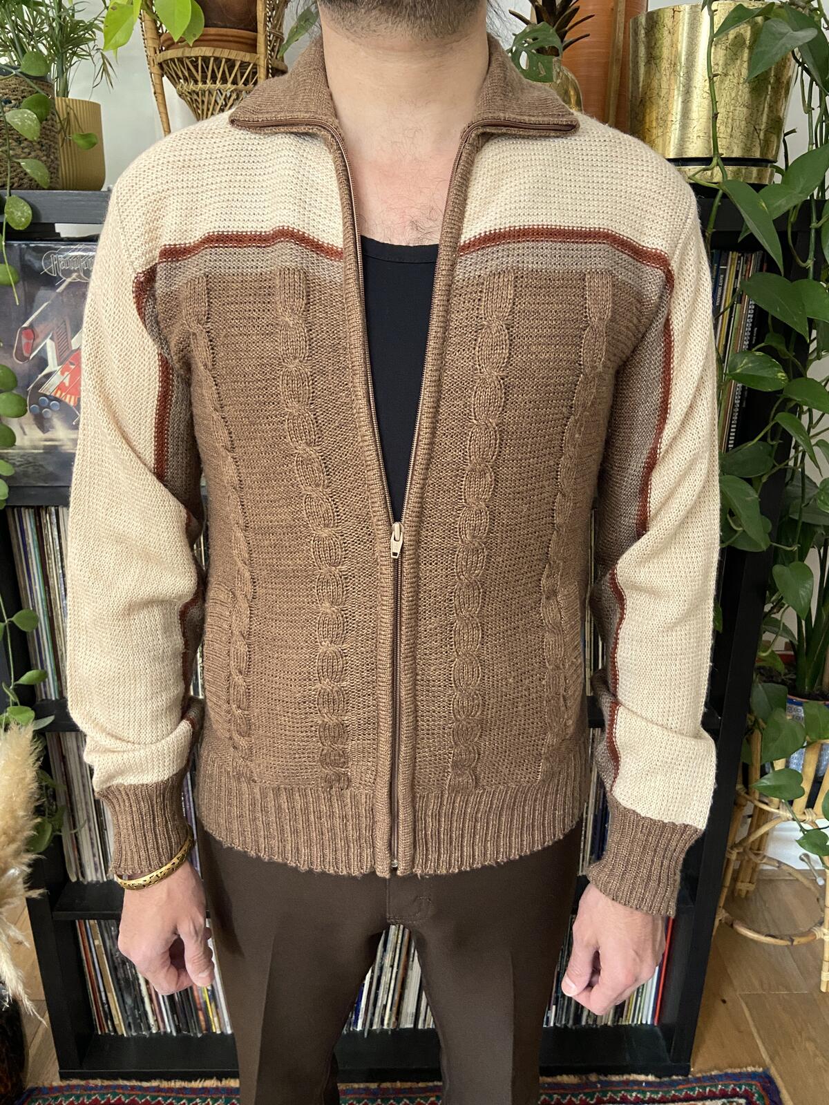 Vintage 1970s C&A Cable Knit Cardigan