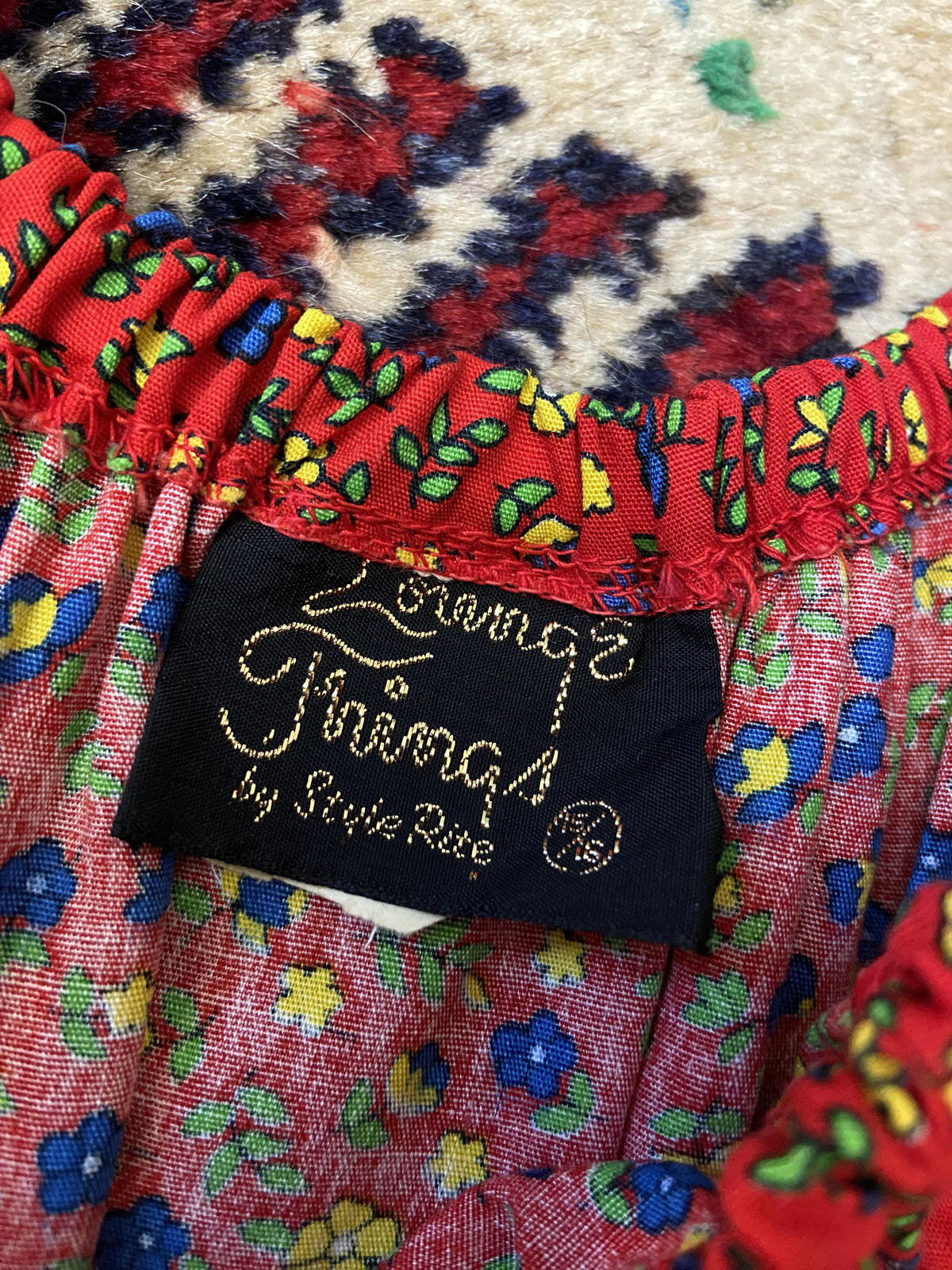 Vintage 1970s Red Ditsy Floral Print Dress