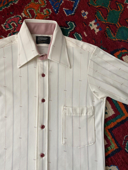 Vintage 1970s JCPenney Cream Dagger Collar Shirt