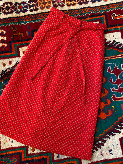 Vintage 1970s Red Quilted Skirt