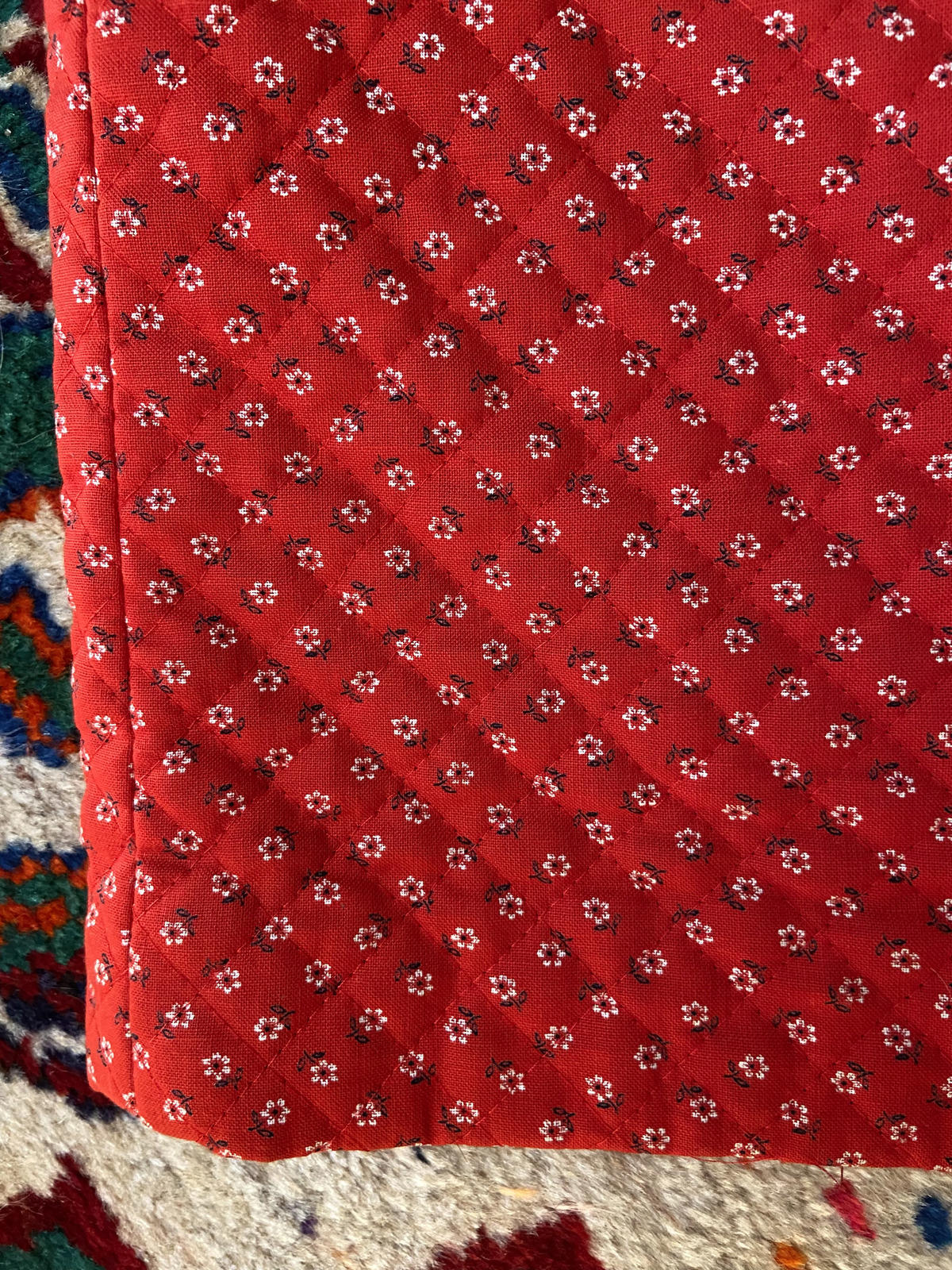 Vintage 1970s Red Quilted Skirt
