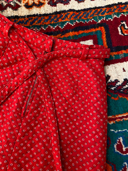 Vintage 1970s Red Quilted Skirt