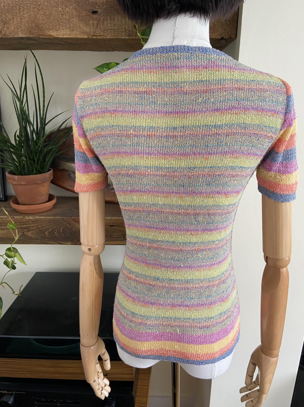 Vintage 1970s Candy Striped Knit Top