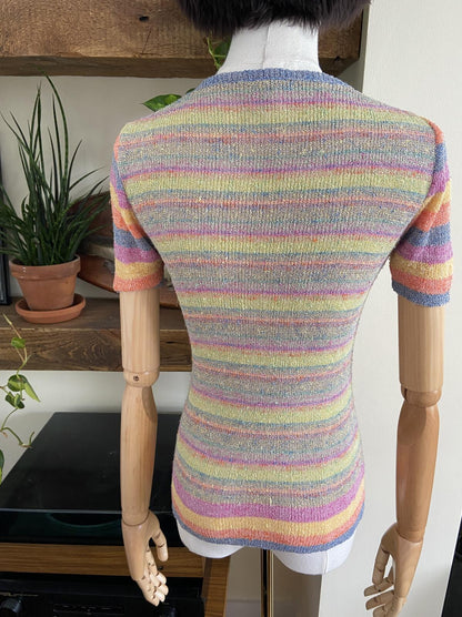 Vintage 1970s Candy Striped Knit Top
