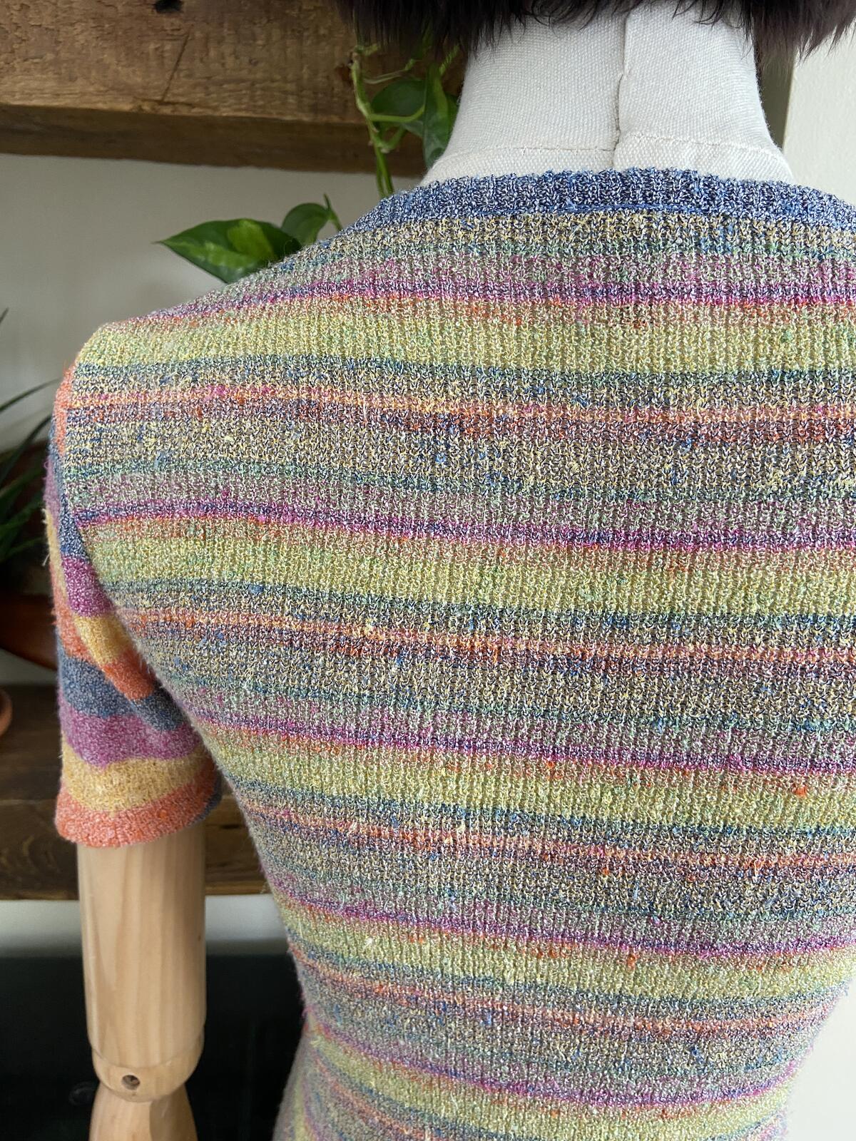 Vintage 1970s Candy Striped Knit Top