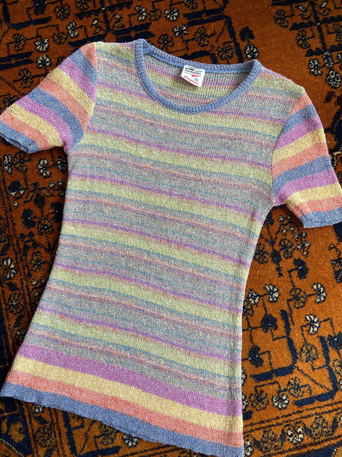 Vintage 1970s Candy Striped Knit Top