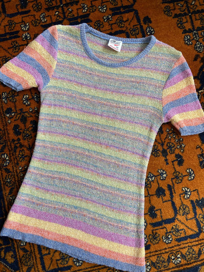 Vintage 1970s Candy Striped Knit Top