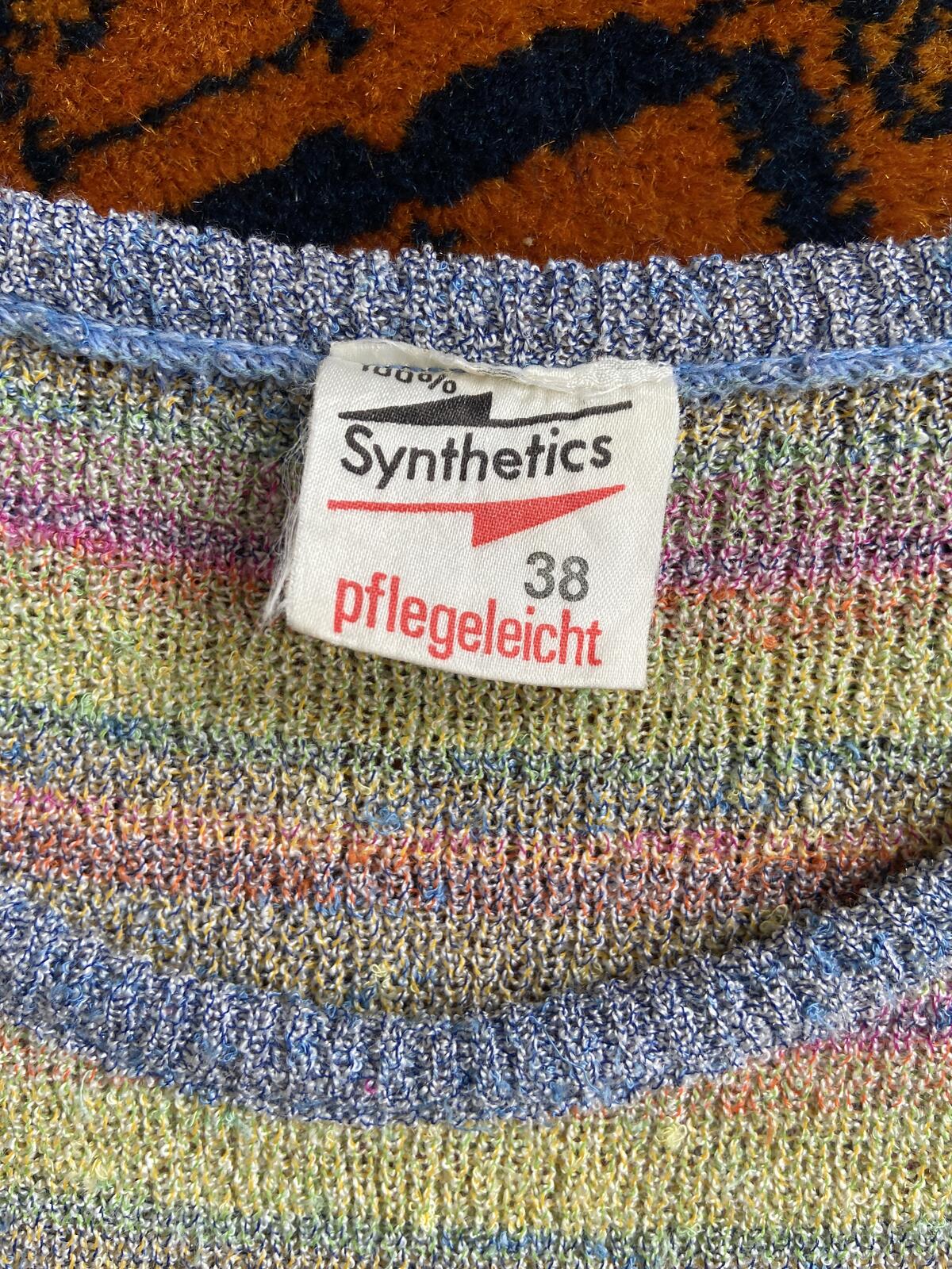 Vintage 1970s Candy Striped Knit Top