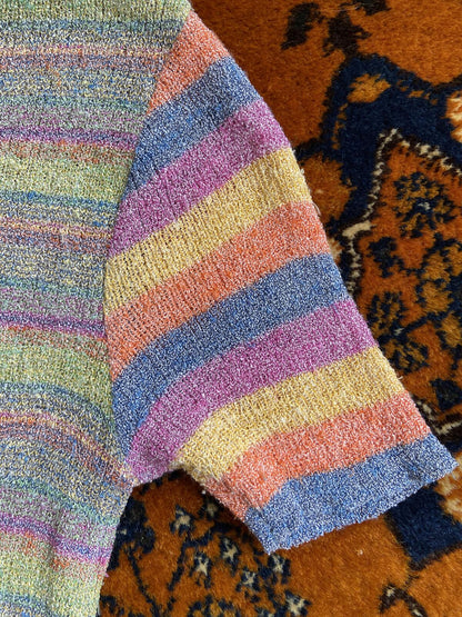 Vintage 1970s Candy Striped Knit Top