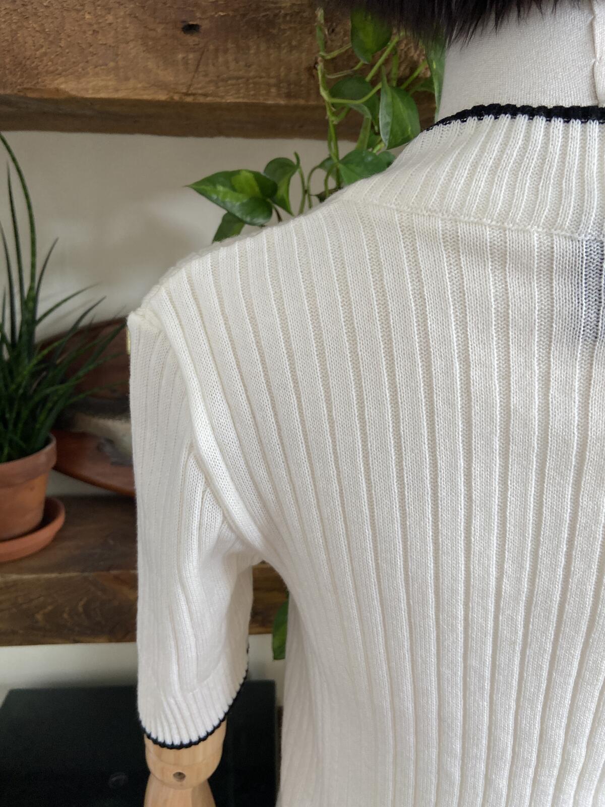 Vintage 1980s Cream C&A Short Sleeve Cardigan