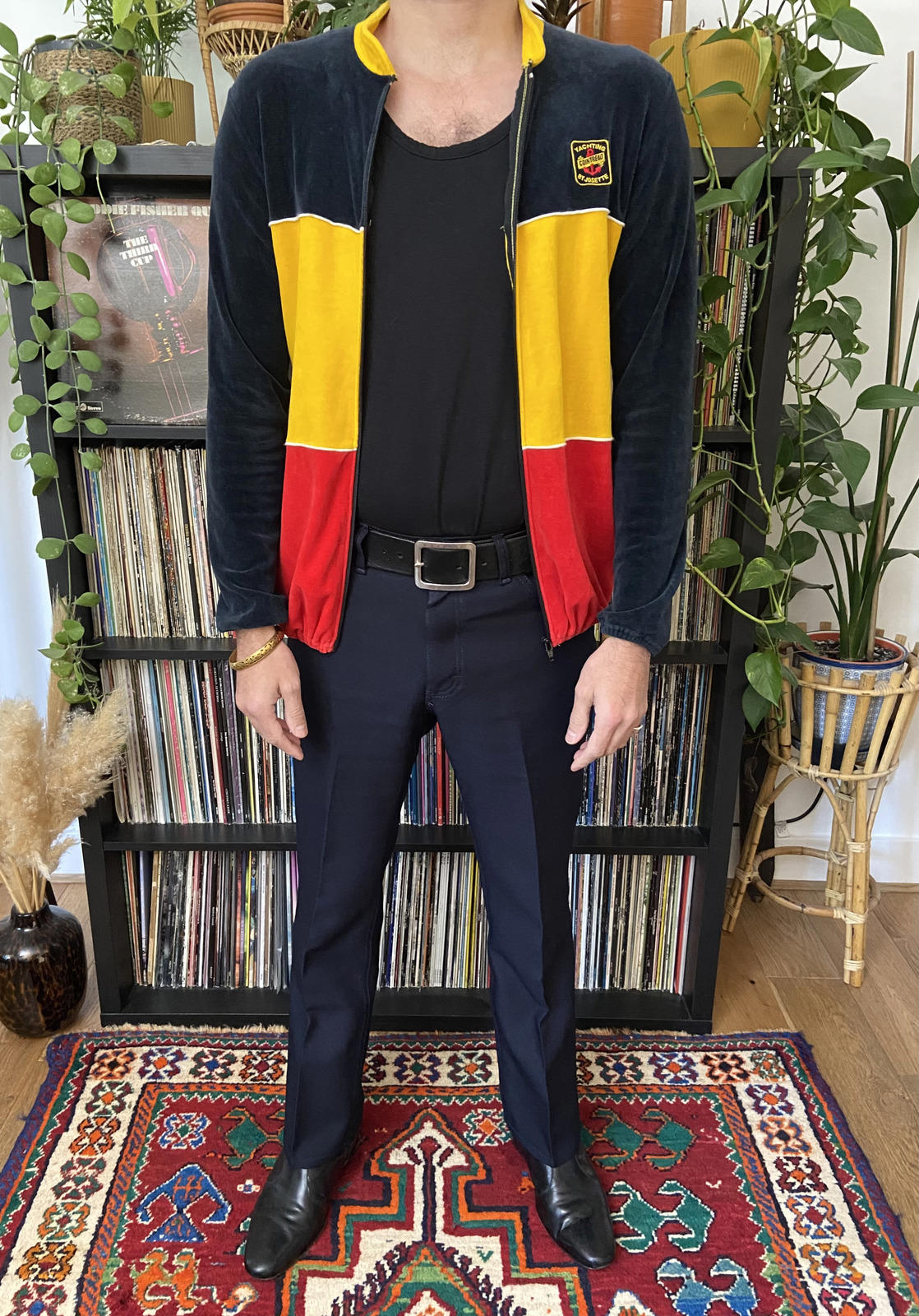 Vintage 1980s Cointreau Yachting Velour Track Top