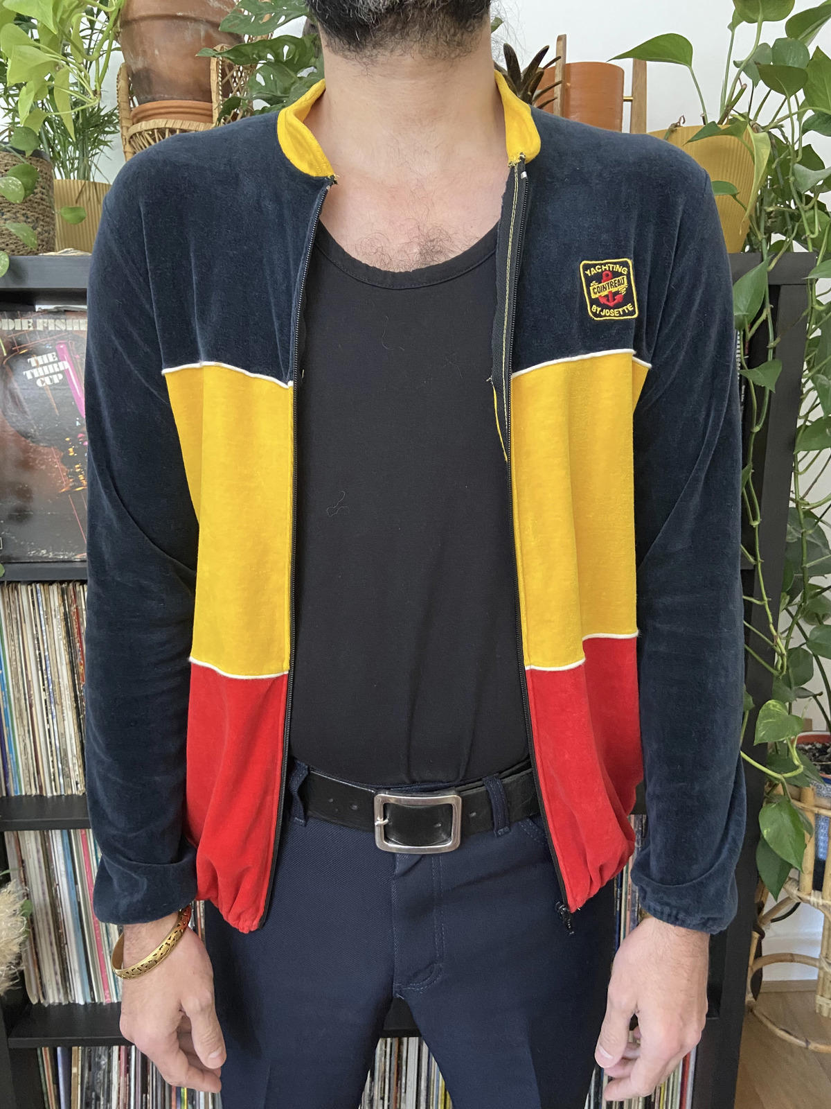 Vintage 1980s Cointreau Yachting Velour Track Top