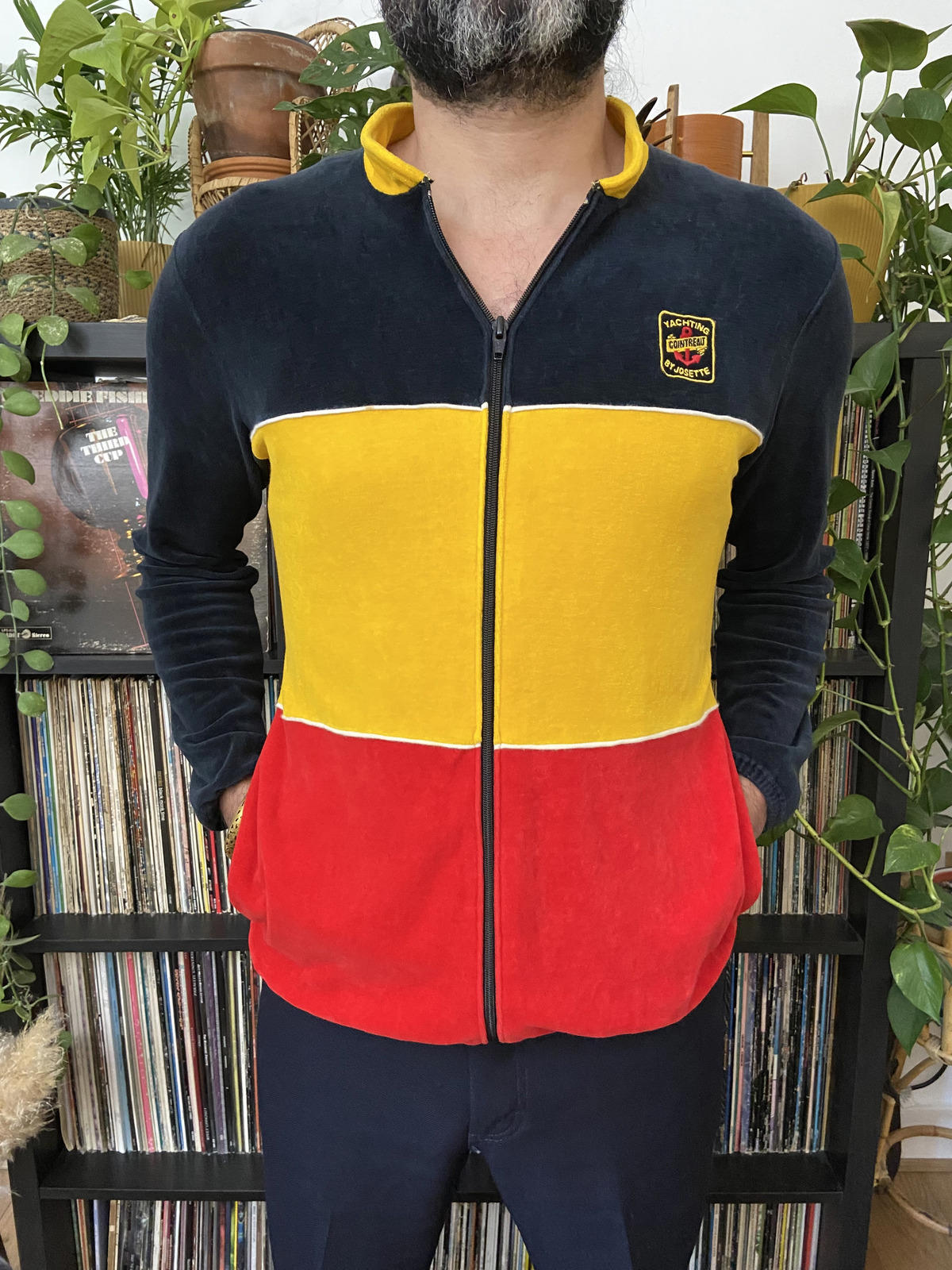 Vintage 1980s Cointreau Yachting Velour Track Top