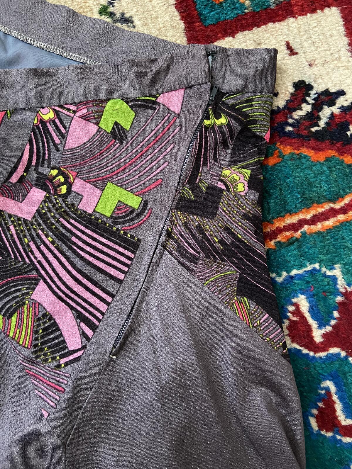 Vintage 1970s Dusty Aubergine Two-Piece Skirt Set