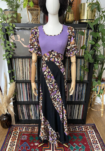 Vintage 1970s Purple Bohemian Maxi Dress