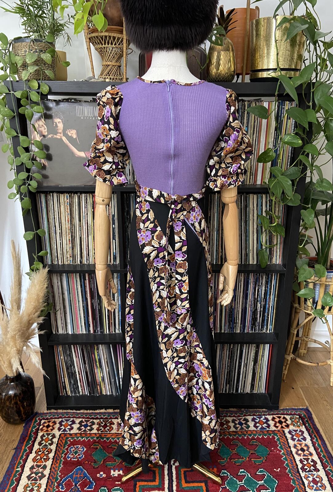 Vintage 1970s Purple Bohemian Maxi Dress
