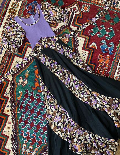 Vintage 1970s Purple Bohemian Maxi Dress