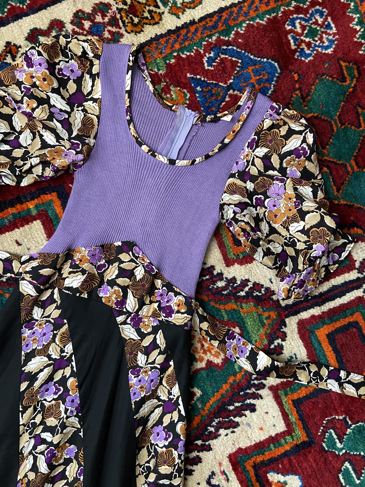 Vintage 1970s Purple Bohemian Maxi Dress