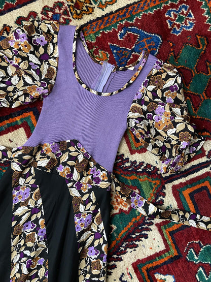 Vintage 1970s Purple Bohemian Maxi Dress