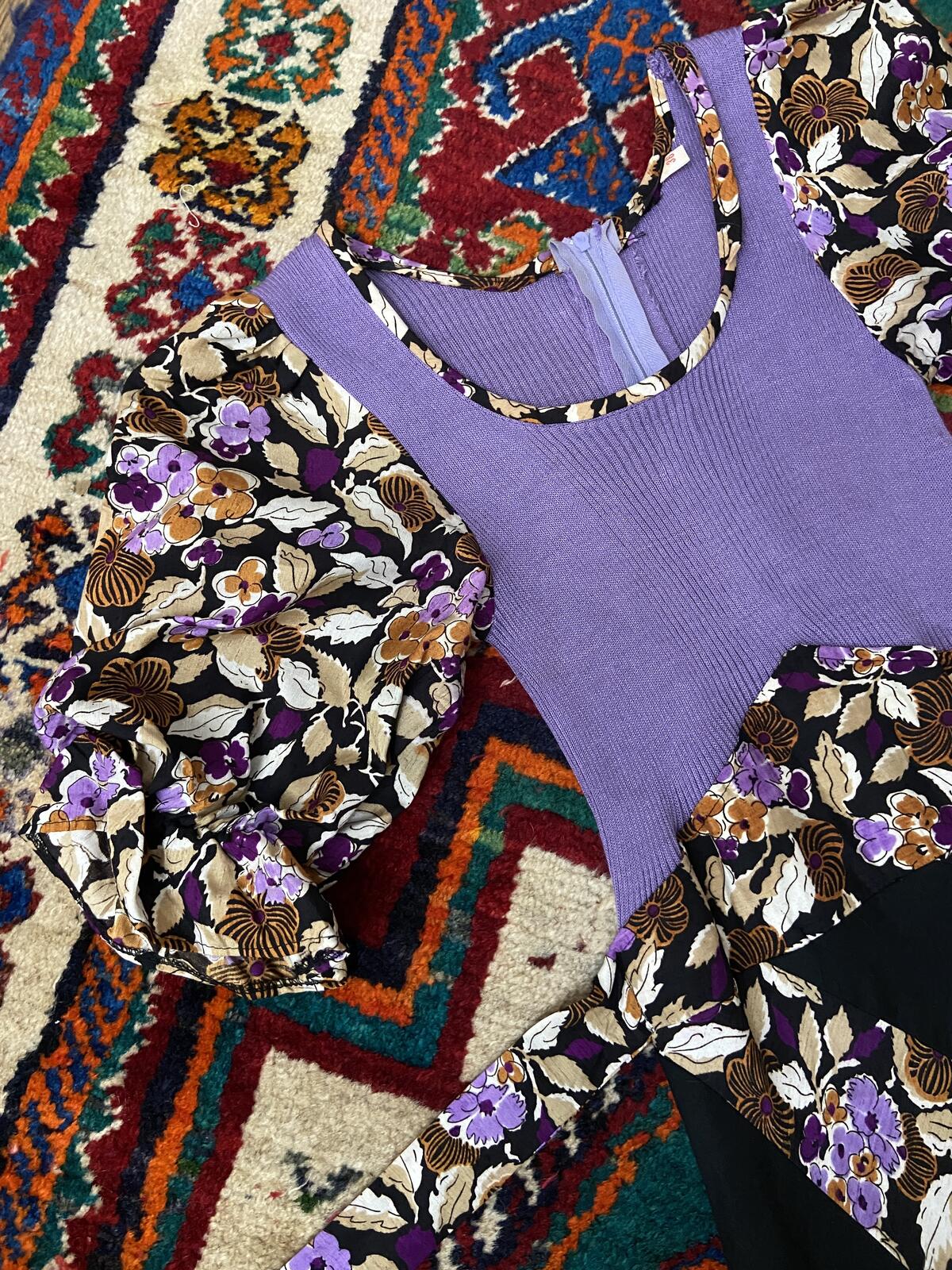 Vintage 1970s Purple Bohemian Maxi Dress
