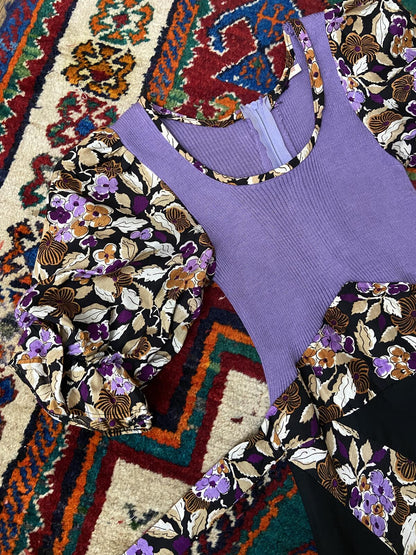 Vintage 1970s Purple Bohemian Maxi Dress