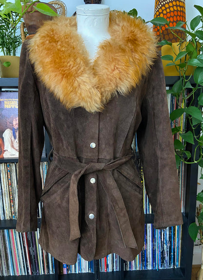 Vintage 1970s Brown Unlined Penny Lane Jacket
