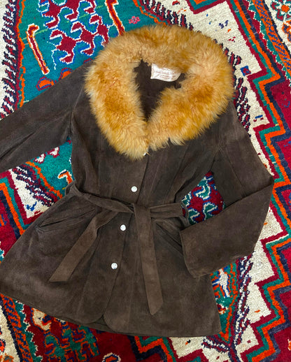 Vintage 1970s Brown Unlined Penny Lane Jacket
