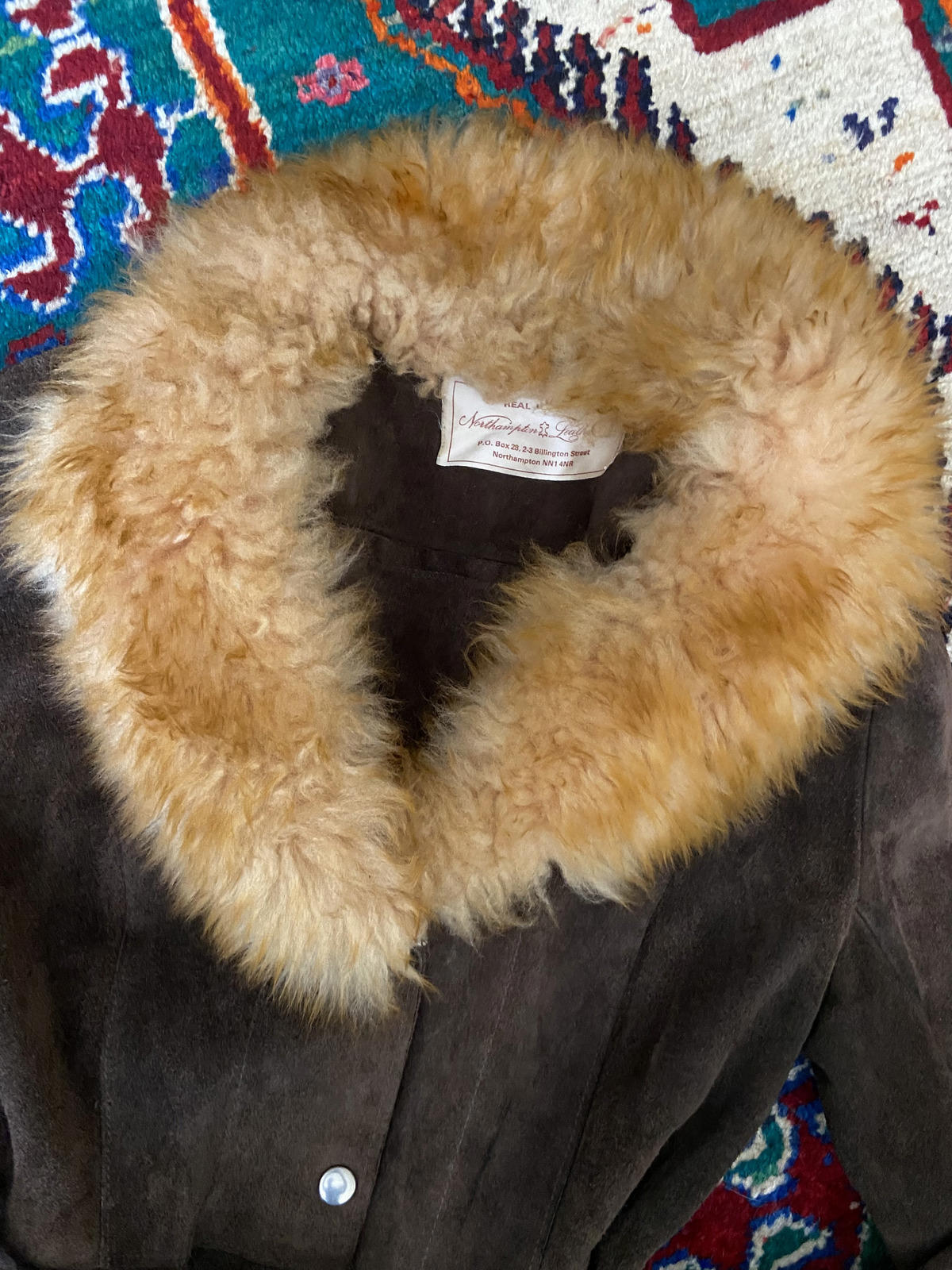 Vintage 1970s Brown Unlined Penny Lane Jacket