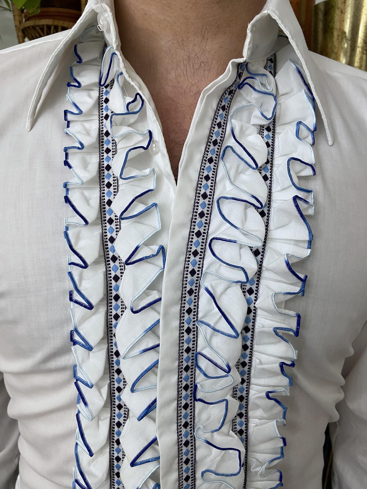 Vintage 1970s After Six White Ruffle Shirt