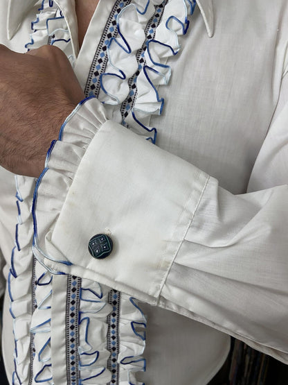 Vintage 1970s After Six White Ruffle Shirt