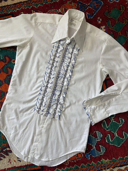 Vintage 1970s After Six White Ruffle Shirt